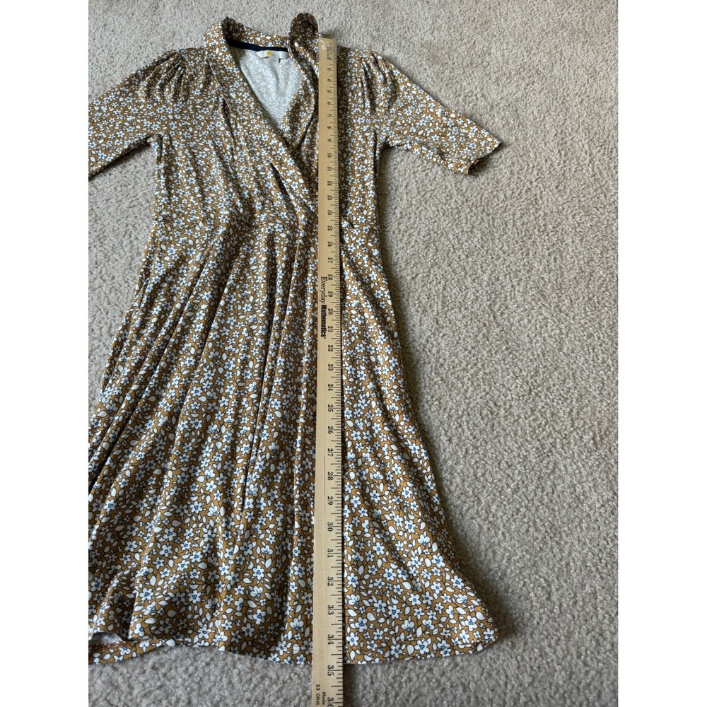 Boden Mini Dress Fixed Wrap Jersey Brioche Blooming Bud Floral size 2 - Picture 8 of 11